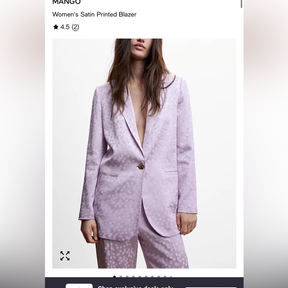 Mango Lavender Satin Blazer